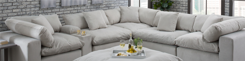 gray modular cloud cushion sectional